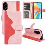 For OPPO A58 Stitching Horizontal Flip Leather Phone Case(Red)