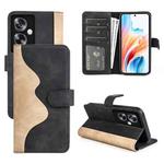 For OPPO A79 Stitching Horizontal Flip Leather Phone Case(Black)