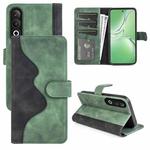 For OPPO K12 Stitching Horizontal Flip Leather Phone Case(Green)