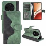 For OPPO A3 Pro 5G Stitching Horizontal Flip Leather Phone Case(Green)