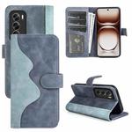 For OPPO Reno12 5G Global Stitching Horizontal Flip Leather Phone Case(Blue)