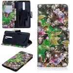 3D Colored Drawing Pattern Horizontal Flip Leather Case for Nokia 5.1, with Holder & Card Slots & Wallet(Green Butterfly)