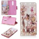 3D Colored Drawing Pattern Horizontal Flip Leather Case for Nokia 5.1, with Holder & Card Slots & Wallet(Cat)