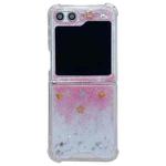 For Samsung Galaxy Z Flip5 Glitter Meteor  Shockproof Epoxy TPU Phone Case(Pink)