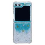 For Samsung Galaxy Z Flip5 Glitter Meteor  Shockproof Epoxy TPU Phone Case(Blue)