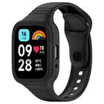 For Redmi Watch 3 Active Integrated Fully Enclosed Silicone Watch Band(Black)