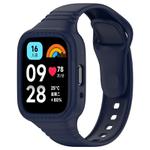 For Redmi Watch 3 Active Integrated Fully Enclosed Silicone Watch Band(Ink Blue)