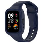 For Redmi Watch 3 Lite Integrated Fully Enclosed Silicone Watch Band(Ink Blue)