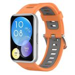 For Huawei Watch Fit Two-Color Silicone Watch Band(Orange+Gray)