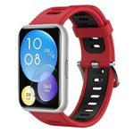 For Huawei Watch Fit Two-Color Silicone Watch Band(Red+Black)