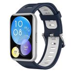 For Huawei Watch Fit Two-Color Silicone Watch Band(Midnight Blue+White)