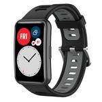 For Huawei Watch Fit New Two-Color Silicone Watch Band(Black+Gray)