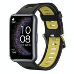 For Huawei Watch Fit Special Edition Two-Color Silicone Watch Band(Black+Yellow)