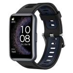 For Huawei Watch Fit Special Edition Two-Color Silicone Watch Band(Black+Blue)