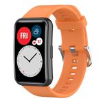 For Huawei Watch Fit New Solid Color Silicone Watch Band(Orange)