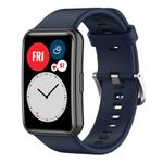 For Huawei Watch Fit New Solid Color Silicone Watch Band(Midnight Blue)