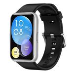 For Huawei Watch Fit Solid Color Silicone Watch Band(Black)