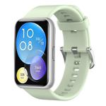 For Huawei Watch Fit Solid Color Silicone Watch Band(Light Green)