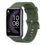 For Huawei Watch Fit Special Edition Solid Color Silicone Watch Band(Dark Green)