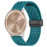 For GarminMove Trend 20mm Folding Magnetic Clasp Silicone Watch Band(Hidden Green)