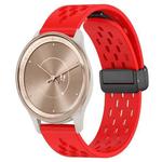 For GarminMove Trend 20mm Folding Magnetic Clasp Silicone Watch Band(Red)