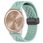 For GarminMove Trend 20mm Folding Magnetic Clasp Silicone Watch Band(Teal)