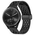 For Garmin Vivomove Sport 20mm Folding Magnetic Clasp Silicone Watch Band(Black)