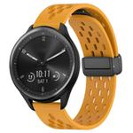 For Garmin Vivomove Sport 20mm Folding Magnetic Clasp Silicone Watch Band(Yellow)