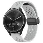 For Garmin Vivomove Sport 20mm Folding Magnetic Clasp Silicone Watch Band(Light Grey)
