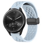 For Garmin Vivomove Sport 20mm Folding Magnetic Clasp Silicone Watch Band(Light Blue)