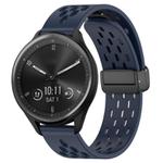 For Garmin Vivomove Sport 20mm Folding Magnetic Clasp Silicone Watch Band(Midnight Blue)