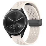 For Garmin Vivomove Sport 20mm Folding Magnetic Clasp Silicone Watch Band(Starlight Color)