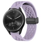 For Garmin Vivomove Sport 20mm Folding Magnetic Clasp Silicone Watch Band(Purple)