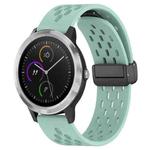 For Garmin Vivoactive3 20mm Folding Magnetic Clasp Silicone Watch Band(Teal)