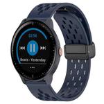 For Garmin Vivoactive3 Music 20mm Folding Magnetic Clasp Silicone Watch Band(Midnight Blue)