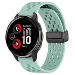 For Garmin Venu 2 Plus 20mm Folding Magnetic Clasp Silicone Watch Band(Teal)