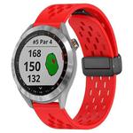 For Garmin Approach S40 20mm Folding Magnetic Clasp Silicone Watch Band(Red)