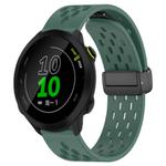 For Garmin Forerunner 158 20mm Folding Magnetic Clasp Silicone Watch Band(Dark Green)