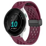 For Garmin Forerunner 55 20mm Folding Magnetic Clasp Silicone Watch Band(Wine Red)