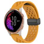 For Garmin Venu 20mm Folding Magnetic Clasp Silicone Watch Band(Yellow)