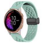 For Garmin Venu 20mm Folding Magnetic Clasp Silicone Watch Band(Teal)
