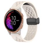For Garmin Venu 20mm Folding Magnetic Clasp Silicone Watch Band(Starlight Color)