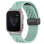 For Garmin Venu SQ 20mm Folding Magnetic Clasp Silicone Watch Band(Teal)
