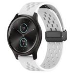 For Garmin VivoMove Style 20mm Folding Magnetic Clasp Silicone Watch Band(White)