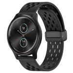 For Garmin VivoMove Style 20mm Folding Magnetic Clasp Silicone Watch Band(Black)