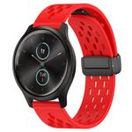For Garmin VivoMove Style 20mm Folding Magnetic Clasp Silicone Watch Band(Red)