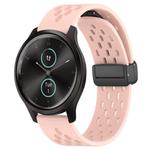 For Garmin VivoMove Style 20mm Folding Magnetic Clasp Silicone Watch Band(Pink)