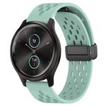 For Garmin VivoMove Style 20mm Folding Magnetic Clasp Silicone Watch Band(Teal)