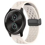 For Garmin VivoMove Style 20mm Folding Magnetic Clasp Silicone Watch Band(Starlight Color)