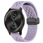 For Garmin VivoMove Style 20mm Folding Magnetic Clasp Silicone Watch Band(Purple)